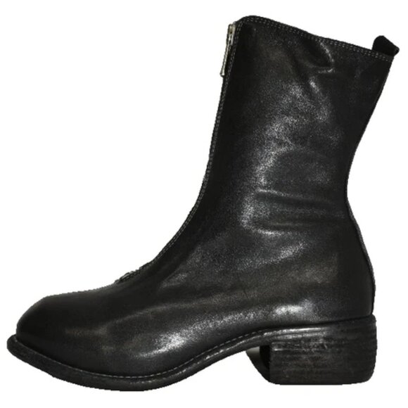 $1750 Guidi PL2 Full Grain Horse Front Zip Boot Black LEATHER BLOCK 36 (DC11) - Picture 2 of 9